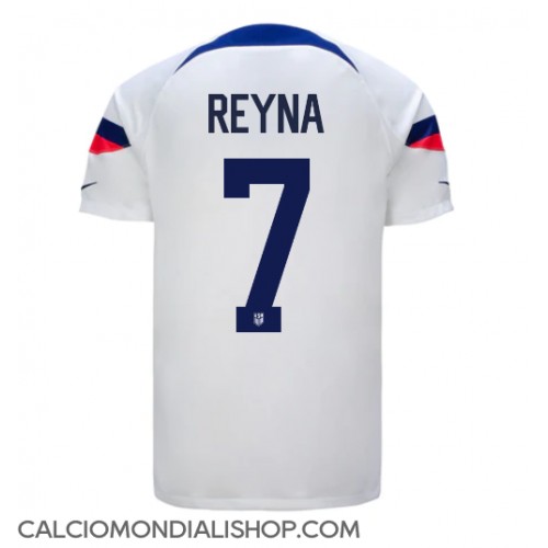 Maglie da calcio stati Uniti Giovanni Reyna #7 Prima Maglia Mondiali 2022 Manica Corta